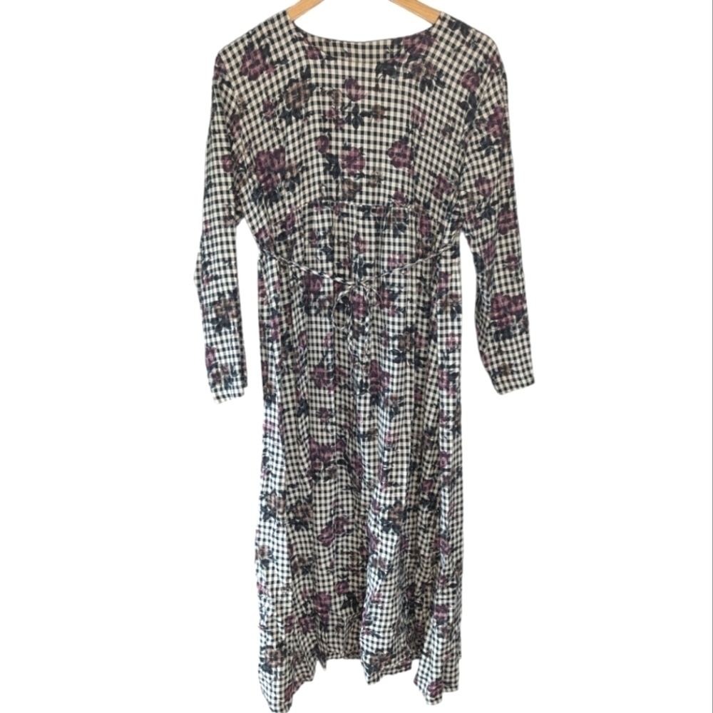 Vintage Motherhood Floral Drawstring Dress Size Womans Small